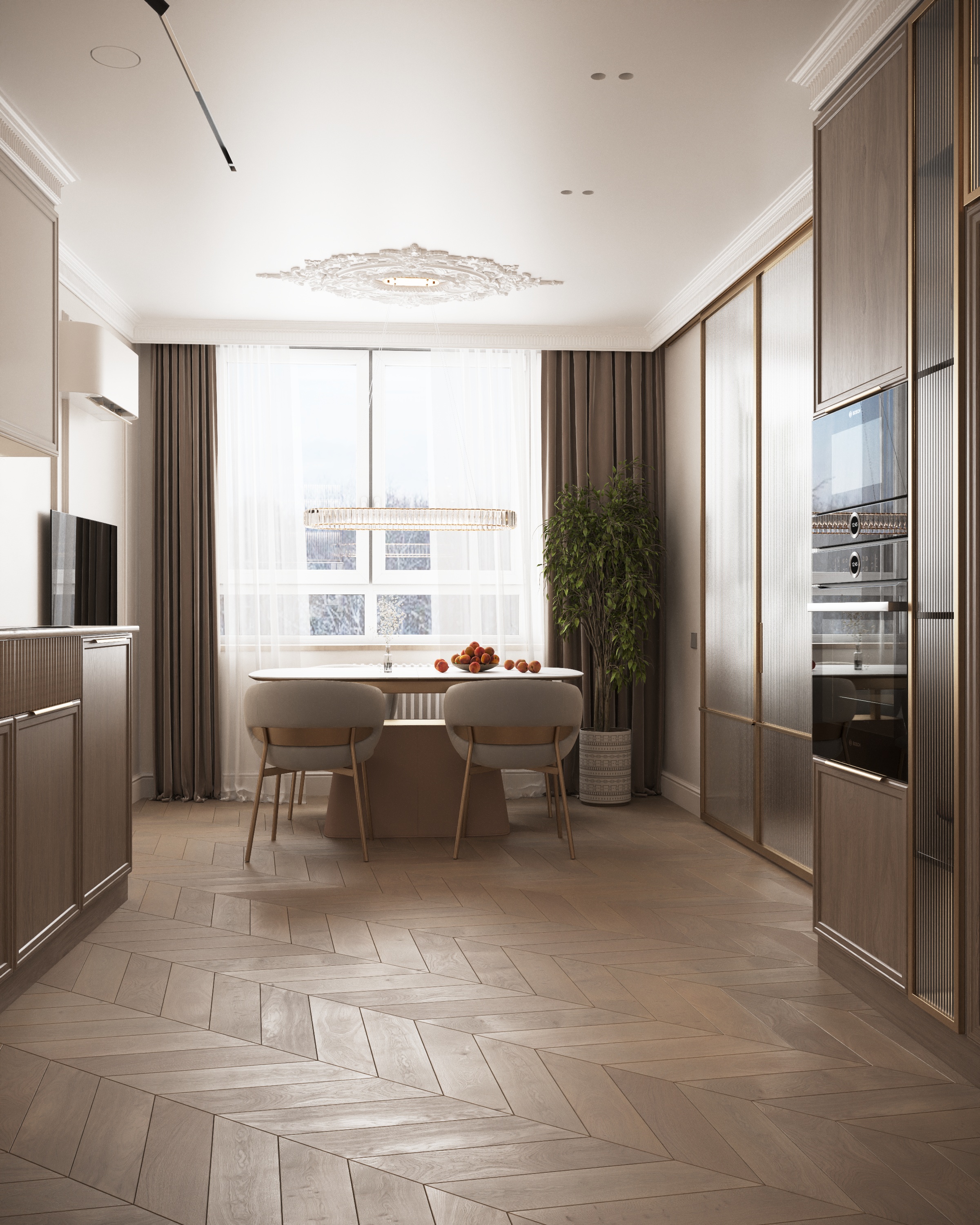 Кухня, вертикальный ракурс, 17 м²